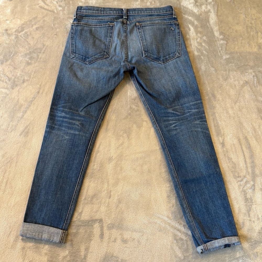 Rag & Bone the Dre Striaght Leg Cuffed Blue Denim Jeans Wmn’s Sz 28 - Picture 6 of 13